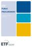 ETF PUBLIC PROCUREMENT. Guidelines for ETF public procurement