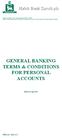 GENERAL BANKING TERMS & CONDITIONS FOR PERSONAL ACCOUNTS