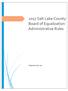 2017 Salt Lake County Board of Equalization Administrative Rules