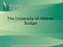 The University of Alberta Budget