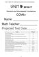 Page 1 -- CCM6+ Unit 9 Measurement Conversions, Percents, Percent Applications. Percents and Measurement Conversions
