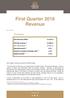 First Quarter 2018 Revenue