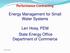 Performance Contracting. Energy Management for Small Water Systems. Len Hoey, PEM State Energy Office Department of Commerce