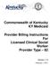 Commonwealth of Kentucky KY Medicaid Provider Billing Instructions For Licensed Clinical Social Worker Provider Type 82