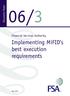 Discussion Paper 06/3. Financial Services Authority. Implementing MiFID s best execution requirements