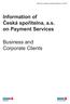 Information of Česká spořitelna, a.s. on Payment Services. Business and Corporate Clients