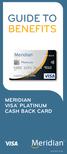 GUIDE TO BENEFITS MERIDIAN VISA * PLATINUM CASH BACK CARD M40002 (11/16)
