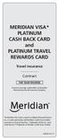 MERIDIAN VISA* PLATINUM CASH BACK CARD and PLATINUM TRAVEL REWARDS CARD
