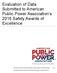 Evaluation of Data Submitted to American Public Power Association s 2016 Safety Awards of Excellence