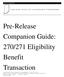 EDS SYSTEMS UNIT. Pre-Release Companion Guide: 270/271 Eligibility Benefit Transaction