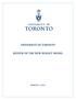 UNIVERSITY OF TORONTO REVIEW OF THE NEW BUDGET MODEL