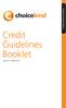 Credit Guidelines Booklet. Credit Guidelines Booklet
