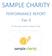 SAMPLE CHARITY. PERFORMANCE REPORT Tier 3. for the year ended 31 March 2015