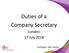 Duties of a Company Secretary