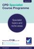 CPD Specialist Course Programme
