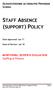 STAFF ABSENCE (SUPPORT) POLICY