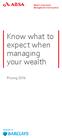 Wealth, Investment Management and Insurance. Know what to expect when managing your wealth