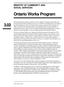 Ontario Works Program
