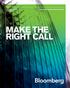 MARS COLLATERAL MANAGEMENT. A Bloomberg Professional Service Offering MAKE THE RIGHT CALL