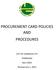 PROCUREMENT CARD POLICIES AND PROCEDURES