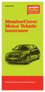 Insurance MemberCover Motor Vehicle Insurance
