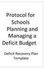 Protocol for Schools Planning and Managing a Deficit Budget