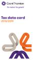 Tax data card 2018/2019