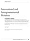 International and Intergovernmental Relations