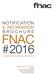NOTIFICATION & INFORMATION BROCHURE FNAC # 2016