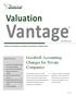 Vantage. Valuation. Goodwill Accounting Changes for Private Companies. Inside This Issue. Fall-Winter 2013