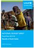 South Sudan. UNICEF/UN068323/Hatcher-Moore NATIONAL BUDGET BRIEF. Fiscal Year 2017/18. Republic of South Sudan. UNICEF South Sudan