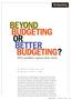 BEYOND BUDGETING OR BETTER BUDGETING?