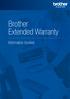 Brother Extended Warranty. Information booklet