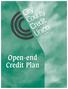 Open-end Credit Plan Credit Plan