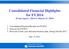 Consolidated Financial Highlights for FY2014 (From April 1, 2014 to March 31, 2015)