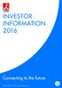 INVESTOR INFORMATION 2016