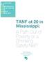 A REPORT ON T EMPORARY A SSISTANCE F OR N EEDY F AMILIES. TANF at 20 in Mississippi: A Path Out of Poverty or a Shrinking Safety Net?