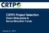 CRTPO Project Selection Direct Attributable & Bonus Allocation Funds