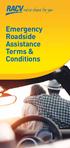 Emergency Roadside Assistance Terms & Conditions
