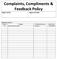 Complaints, Compliments & Feedback Policy