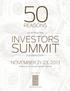 REASONS TO ATTEND THE INVESTORS SUMMIT LAS VEGAS EVENT NOVEMBER 21-23, 2013 GREEN VALLEY RANCH RESORT AND SPA PRESENTED BY
