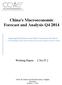 China's Macroeconomic Forecast and Analysis Q4 2014