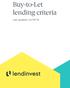 Buy-to-Let lending criteria
