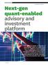 Next-gen quant-enabled advisory and investment platform