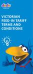 VICTORIAN FEED-IN TARIFF TERMS AND CONDITIONS