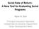 Social Rate of Return: A New Tool for Evaluating Social Programs Hyun H. Son