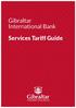 Gibraltar International Bank Services Tariff Guide