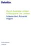 Zurich Australia Limited & Macquarie Life Limited Independent Actuarial Report