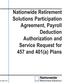 Nationwide Retirement Solutions Participation Agreement, Payroll Deduction Authorization and Service Request for 457 and 401(a) Plans