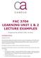 FAC 3704 LEARNING UNIT 1 & 2 LECTURE EXAMPLES